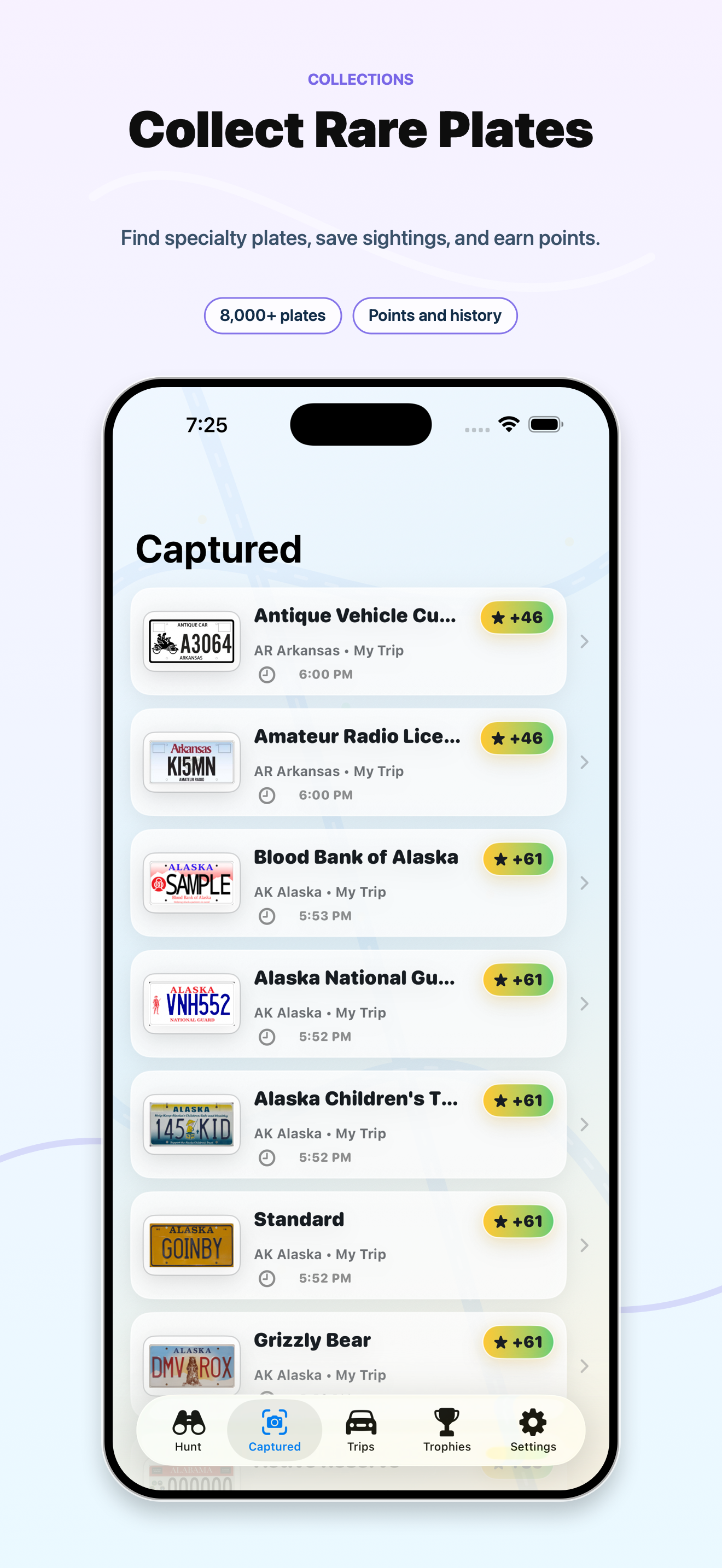 Plate Rally rare plate collection App Store screenshot
